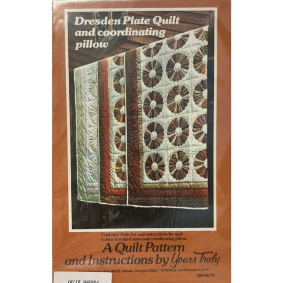 Vintage ©1978 - Yours Truly Quilts - Dresden Plate Quilt And Pillow Pattern - Picture 1 of 2
